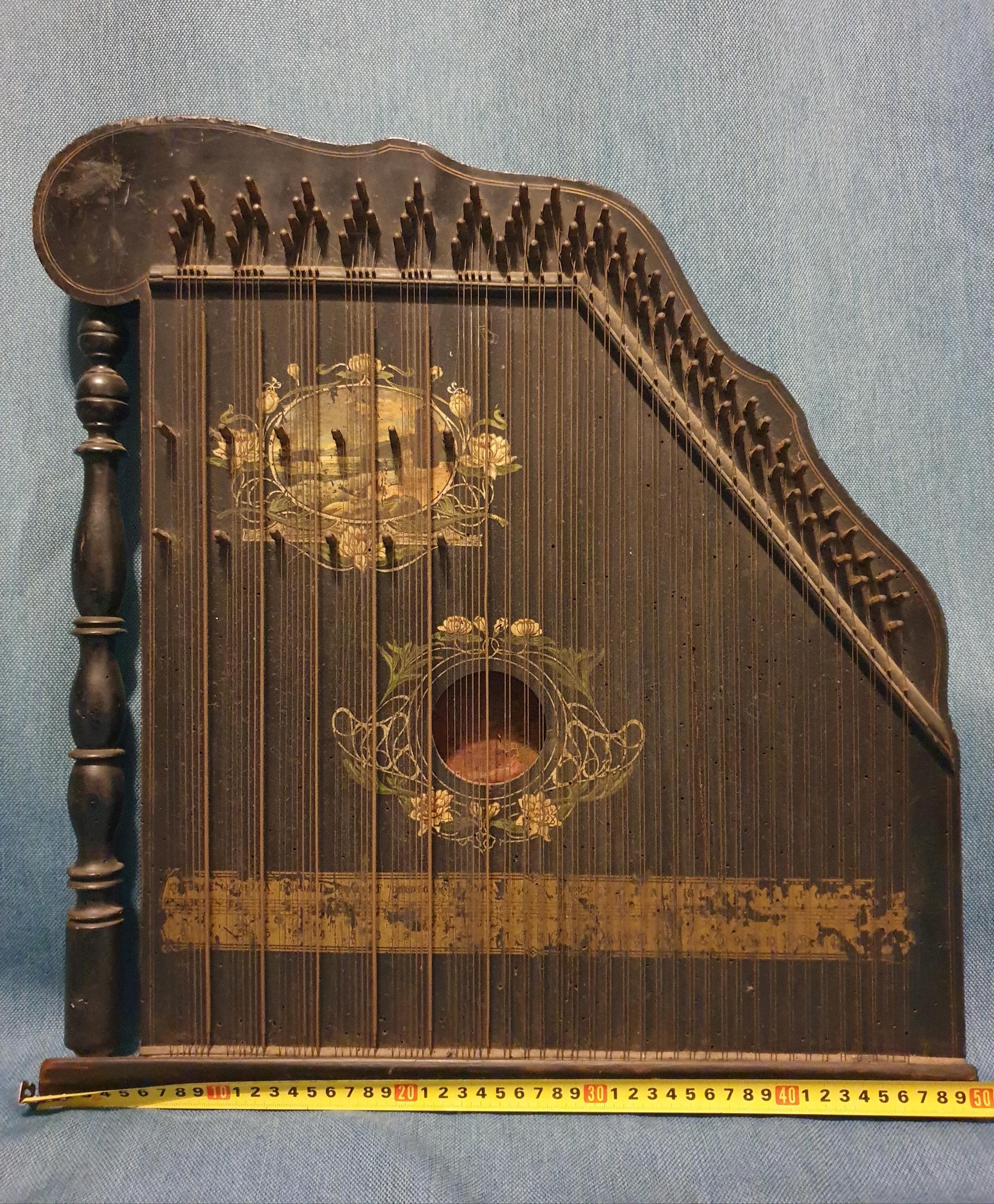 Antique 19th Century German Alpine Zither – Playable – Folk String