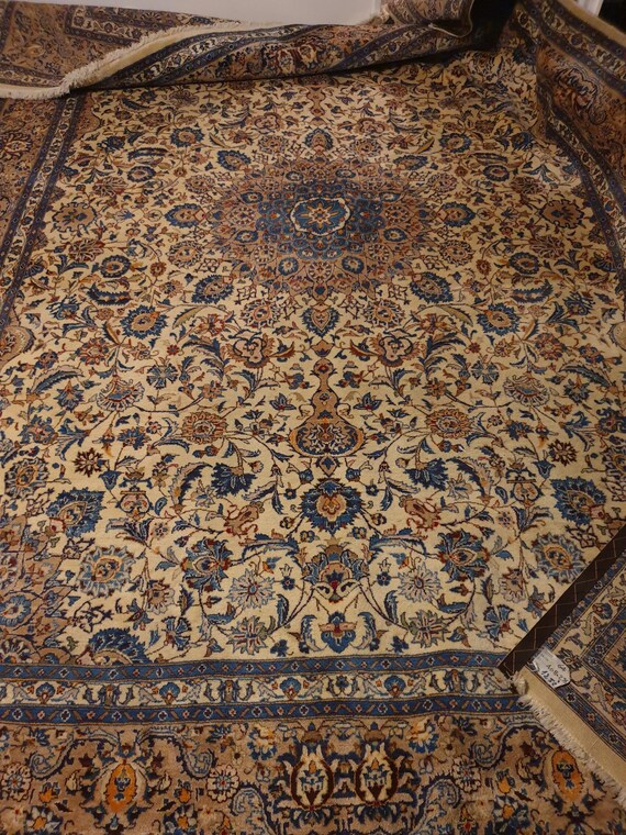 手織りウールオリエンタルラグ：116 x 160インチのヴィンテージ