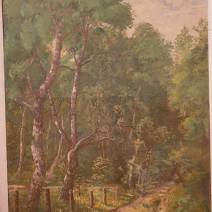 Vintage Oil Painting Landscape: Antique Nature Art (19.6x26.3&#39;)