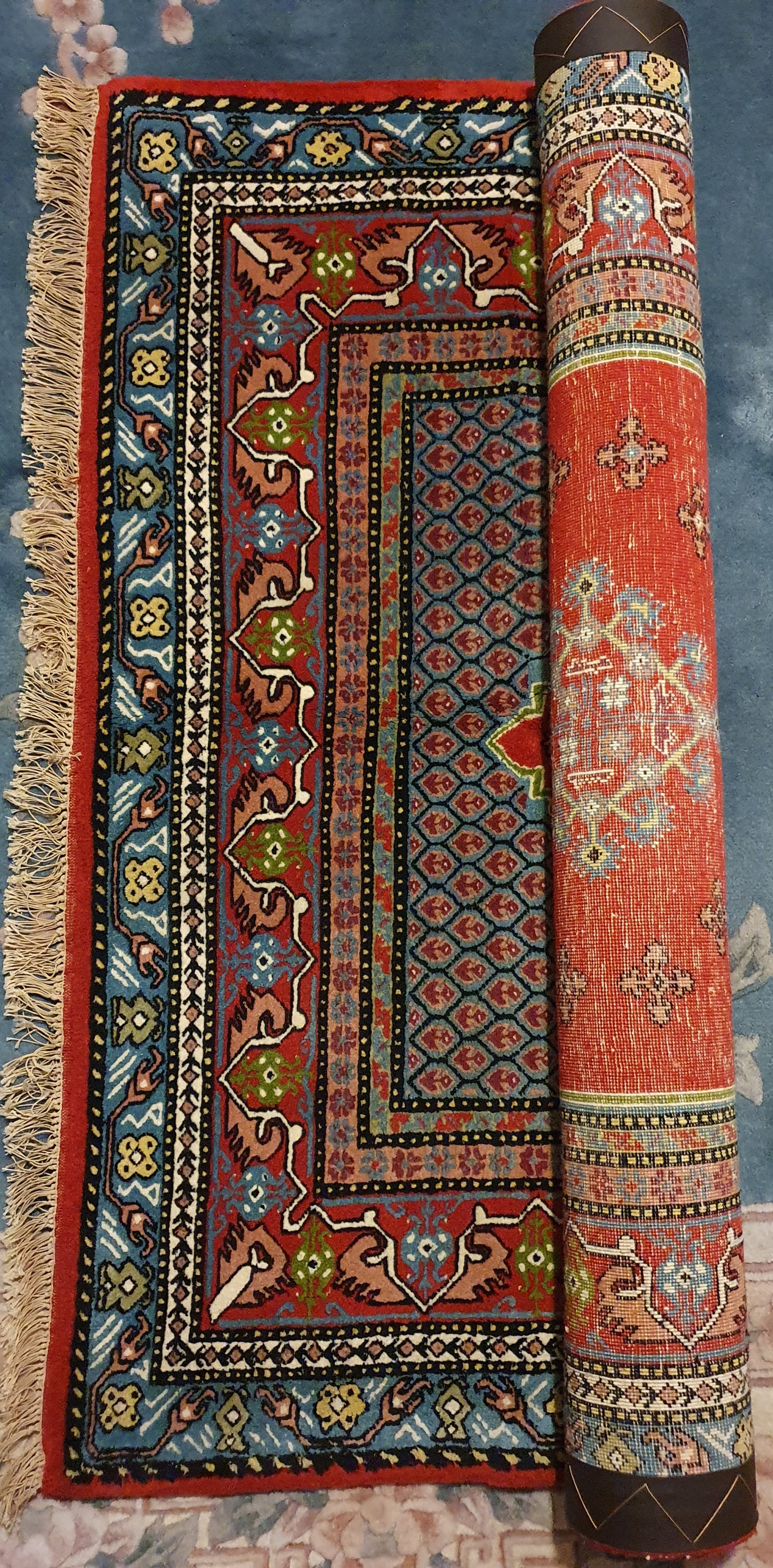 Hand-knotted Wool Tunisian Rug: Traditional Red Carpet (4x5 Ft) - Etsy