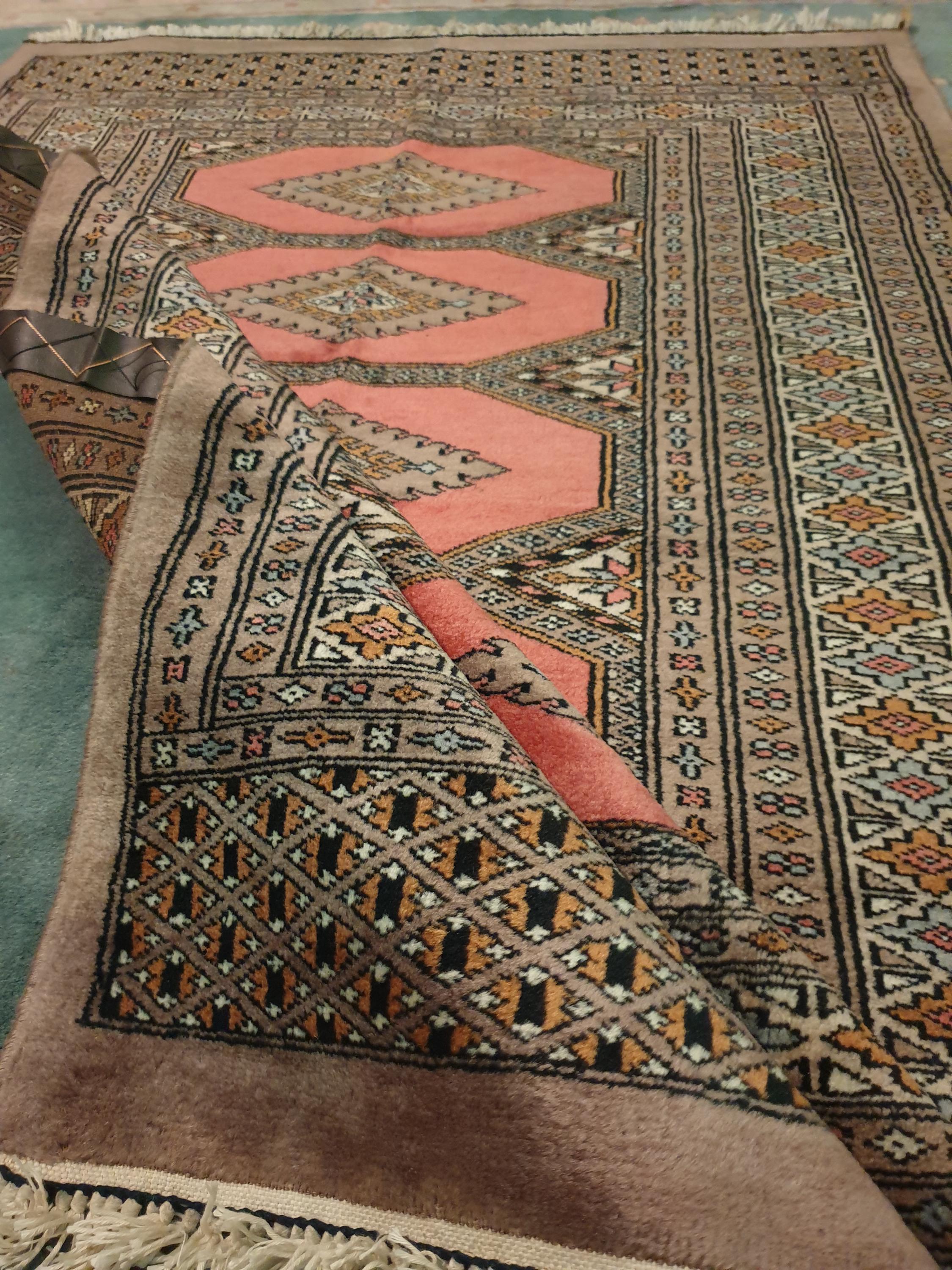 Vintage Handknotted Wool Bokhara Rug • Pakistani Oriental Carpet (3.1x4 ...