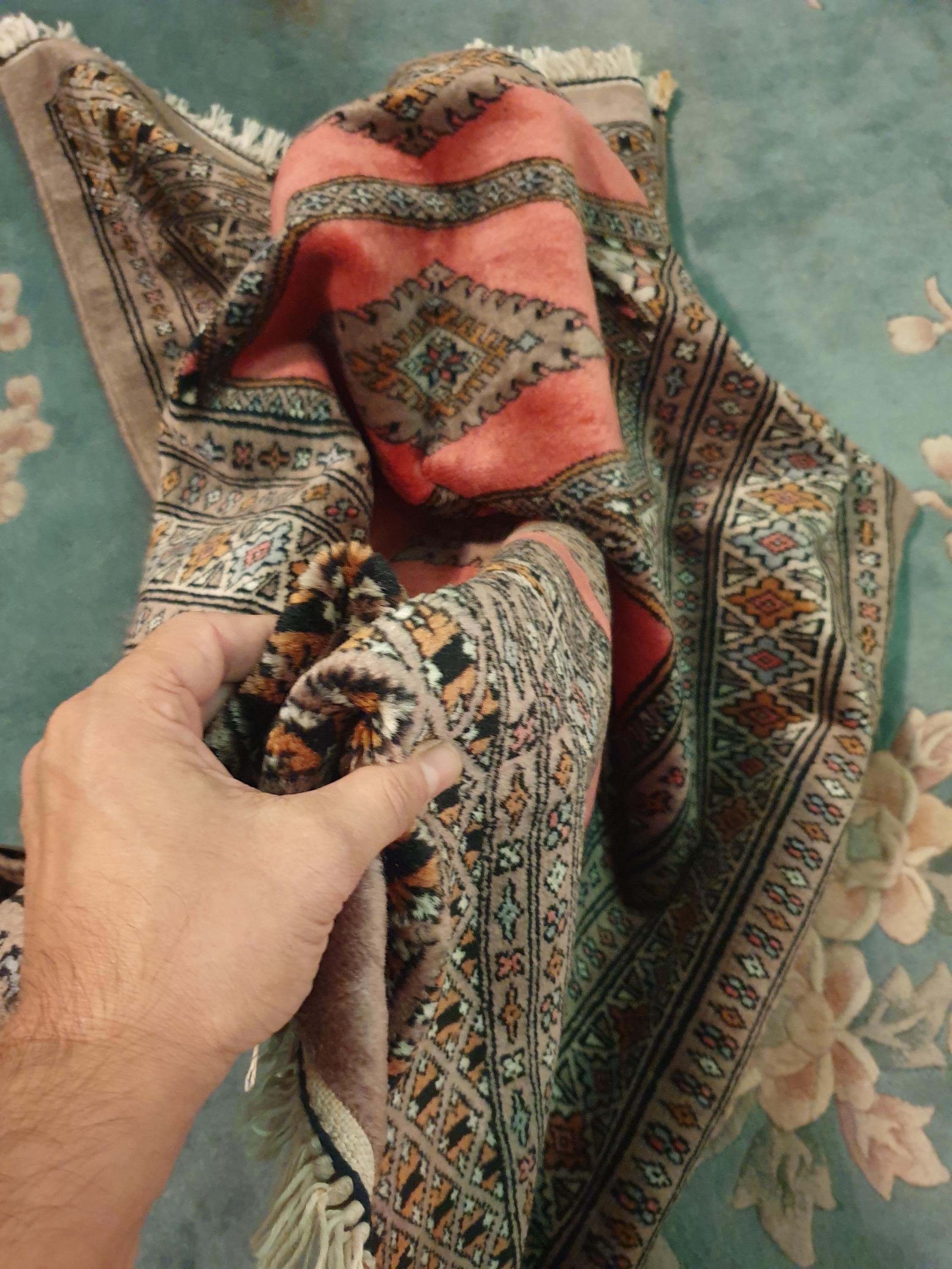 Vintage Handknotted Wool Bokhara Rug • Pakistani Oriental Carpet (3.1x4 ...