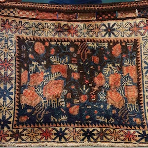 Vintage hand-knotted Oriental rug 77×64 cm, Tradition Handmade wool rug, decorative hand-woven carpet, living room tapestry wall decoration