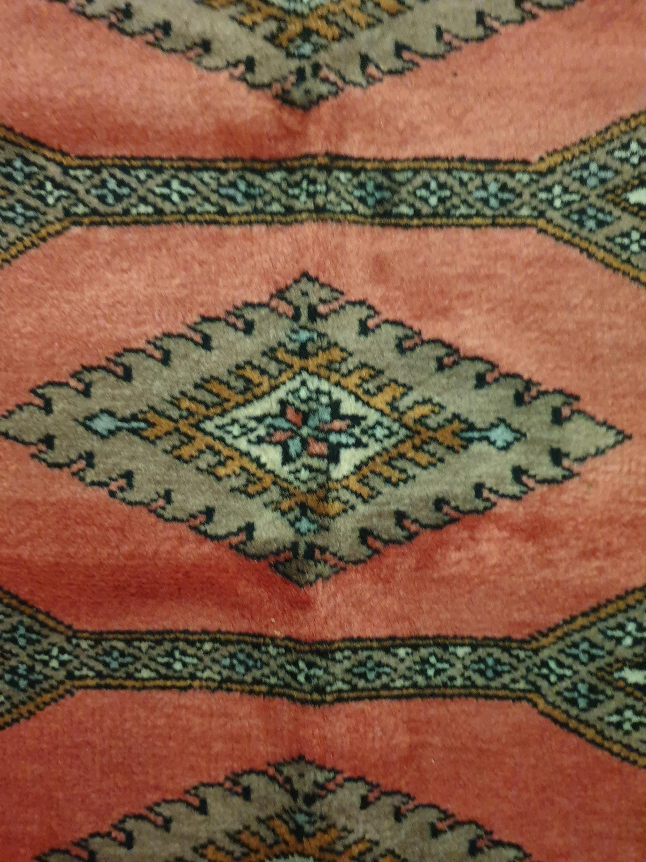 Vintage Handknotted Wool Bokhara Rug • Pakistani Oriental Carpet (3.1x4 ...
