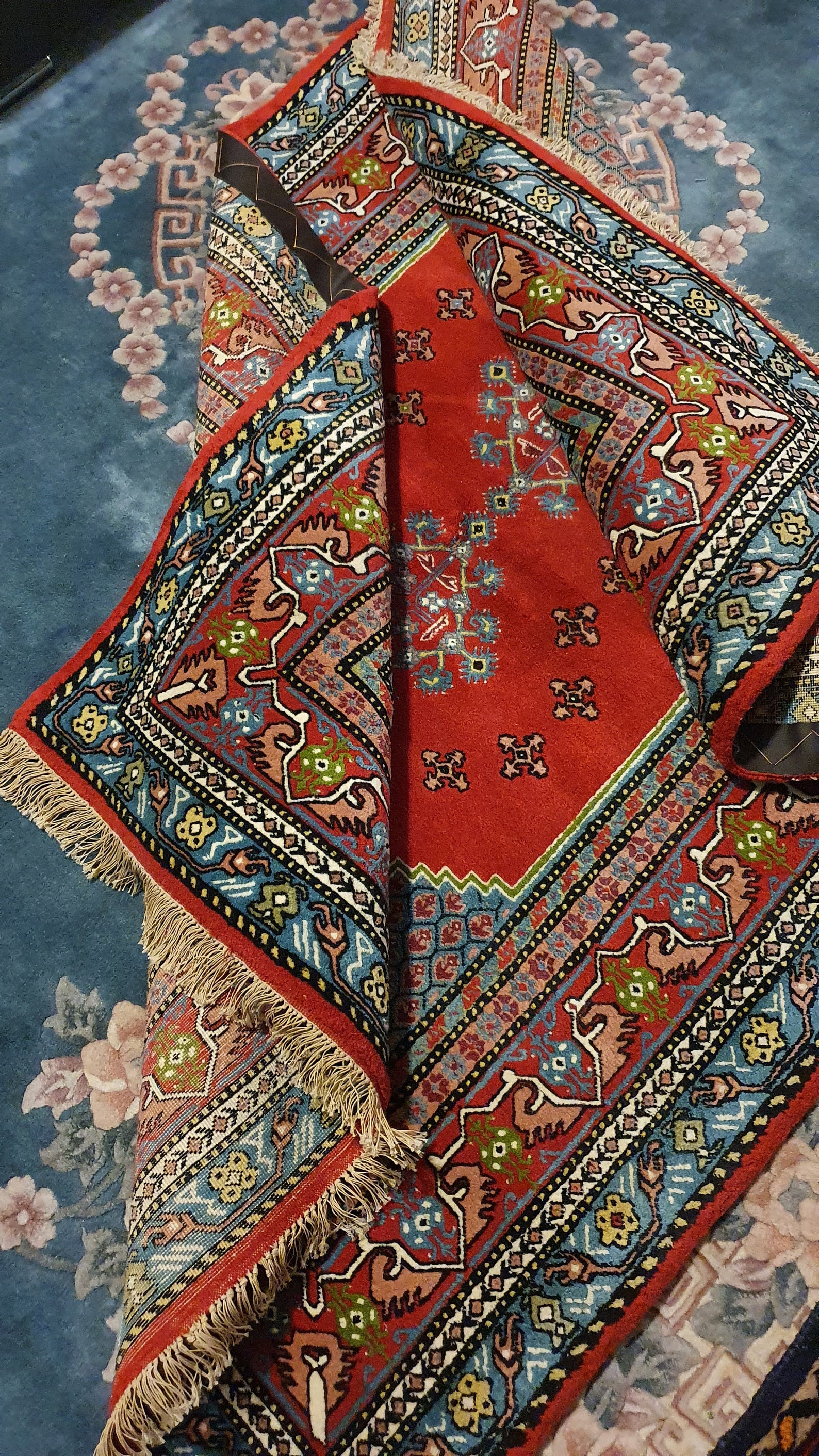 Tunisie Rug Original Handknotted Tunisian Wool Rug 173x125 Cm – Red Tribal Handmade ...