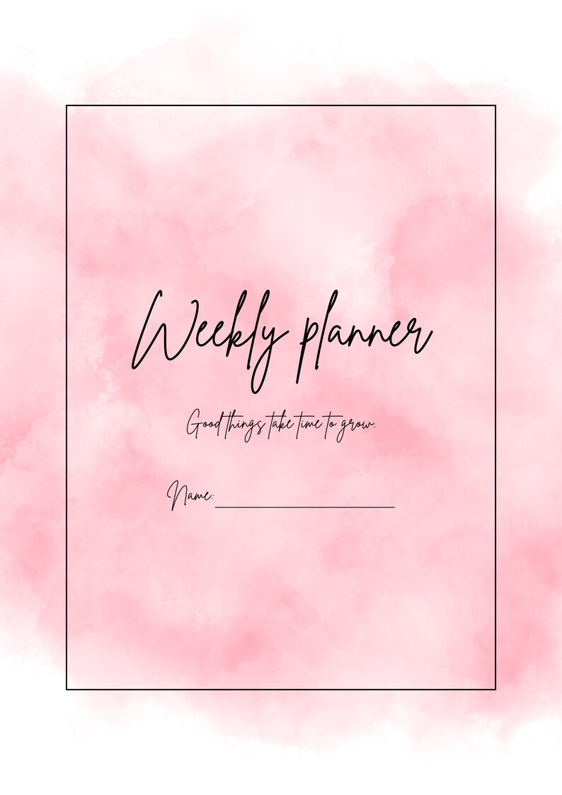 Weekley Planner Cursive Weekly Planner, Printable, Minimal Weekly Schedule, Weekly Organizer ...