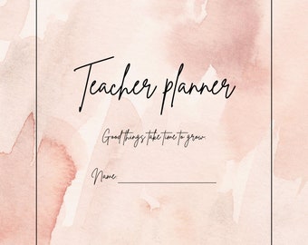 Teacher Planner Printable | Teacher Binder | Pastel Planner | Teacher Plan & Record Book for Class Organization
