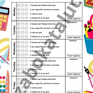 Behavior Sheet / Kids Behavior Chart / Track your behavior progress / Kids Behavior Development