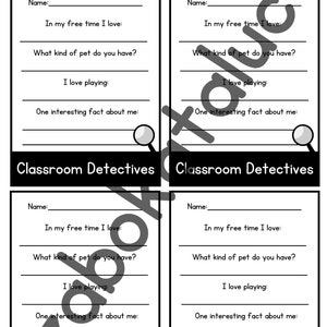 Classroom Detectives Classroom Game / Ice Breaker Game for the Classroom / Ready to Print Game
