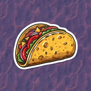Simpatico adesivo Taco / adesivo per bicchiere / decalcomania Hydroflask / regalo per gli amanti del Taco / adesivo alimentare