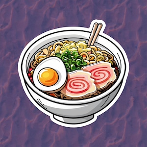 Ramen Vinyl Sticker | Water Bottle Decal | Asian Food Enthusiast Sticker |Japanese Noodles Sticker | Noodles Sticker | Ramen Laptop Decal