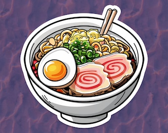 Ramen Vinyl Aufkleber: Japanische Nudelschüssel Aufkleber