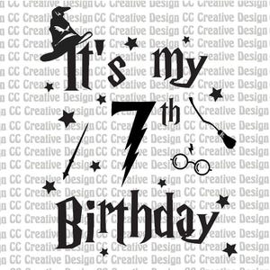 Archivos PNG, SVG y de corte Cricut del séptimo cumpleaños de Potter