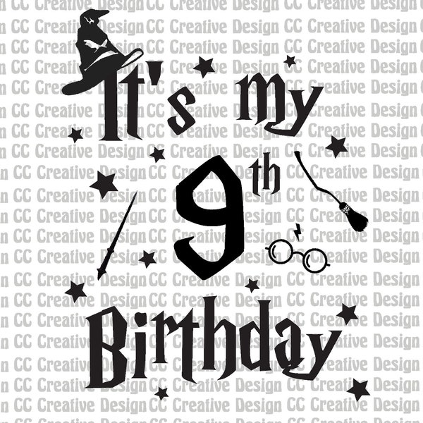 Harry potter birthday PNG, SVG, Harry potter cricut cut files