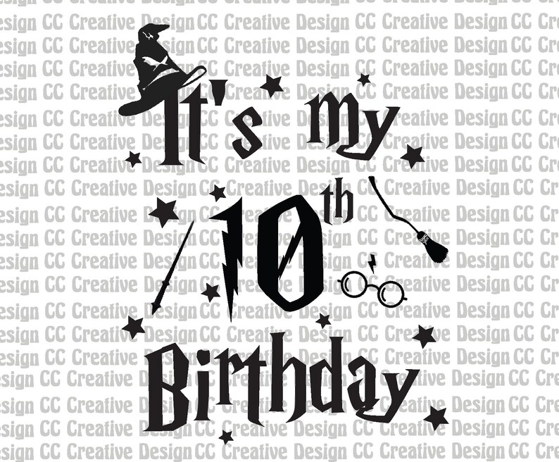 Harry Potter Birthday 10th PNG, SVG, Harry Potter Cricut Cut Files - Etsy
