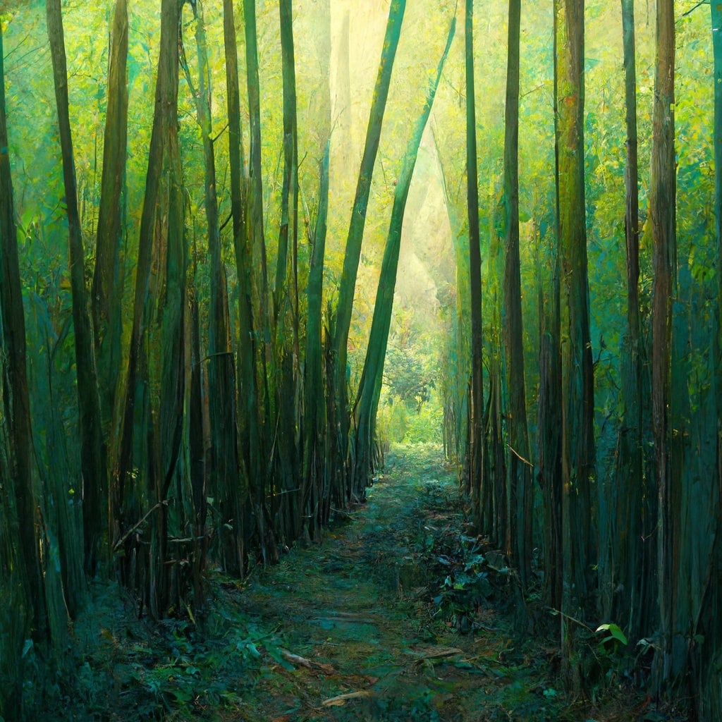 竹林の水彩画 デジタルアートプリント - Etsy 日本