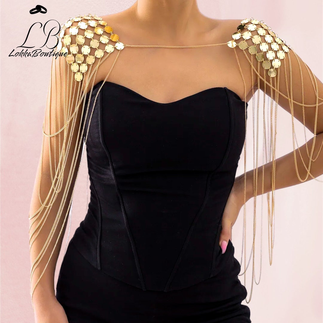 Womens Shoulder Necklace, Shoulder Jewelry for Women, Gold Shoulder