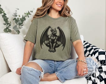 Gargoyle Graphic Tee - Bella + Canvas Soft Cotton Polyester Blend Shirt