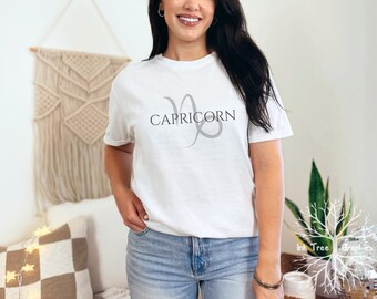 Capricorn Zodiac Sign T-shirt: Comfort Colors 1717 Star Sign Tee