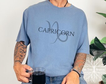 Capricorn Zodiac Sign T-shirt: Comfort Colors 1717 Star Sign Tee