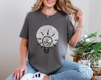 Bright Idea Light Bulb Graphic Tee: Bella + Canvas 3001 Short Sleeve Shirt