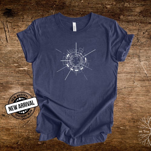 Abstract Graphic Tee: Minimalist Tech Style Cotton T-Shirt