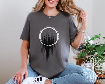 Abstract Soundwave Circle T-Shirt: Bella + Canvas Short Sleeve Graphic Tee