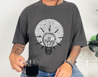 Bright Idea Light Bulb Graphic Tee: Comfort Colors 1717 Soft T-shirt
