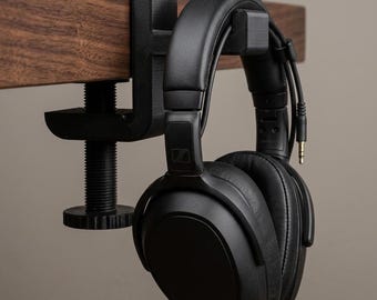 Soporte para auriculares con abrazadera en C ajustable para organizar el escritorio: regalo para jugadores y entusiastas del audio.