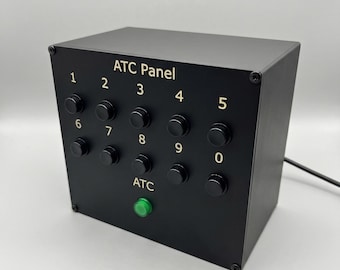 Panel de radio ATC para simulador de vuelo con 11 botones pulsadores / Accesorio personalizado para cabina de pilotos / Regalo ideal para la aviación