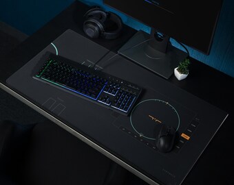 Flight Sim Desk Mat, Glass Cockpit HUD Gaming Mousepad, Aviation Instrument Panel Print