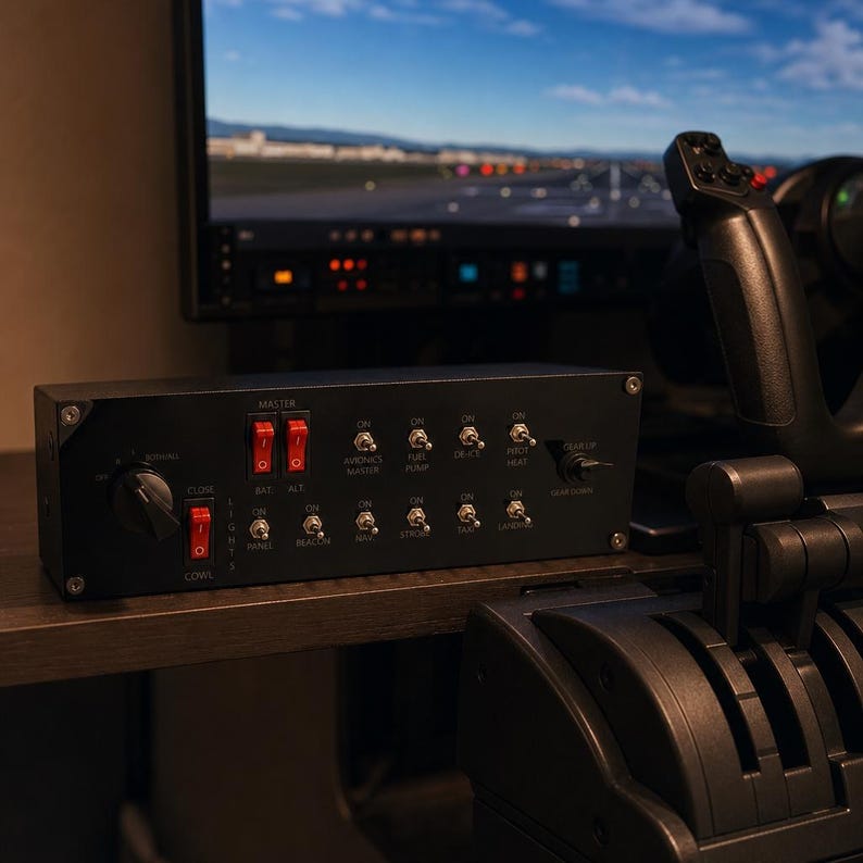 Flight Simulator Button Box – USB Switch Panel for PC image 2