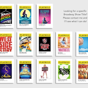 Broadway Playbill Prints, Mini Posters, Musical Theater Gift, Gallery ...