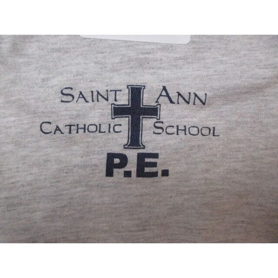 VTG 90s Y2K Saint Ann Catholic School P.E Shirt A… - image 4