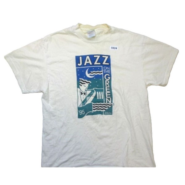 Vintage 1995 Jazz On The Green Hanes Herren Tshirt Top T-Shirt Grafik - Größe L