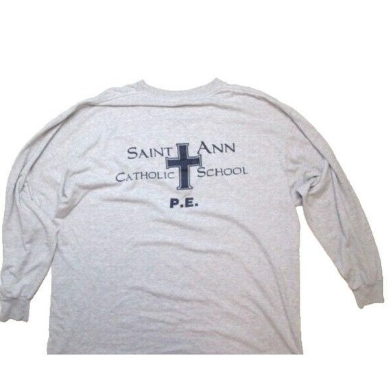 VTG 90s Y2K Saint Ann Catholic School P.E Shirt A… - image 1