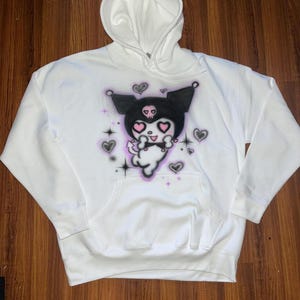 Hello Kitty Kyromi Handmade Hoodie Airbrushed Safe to wash Valentines Gift Girly pop Y2k design image 1