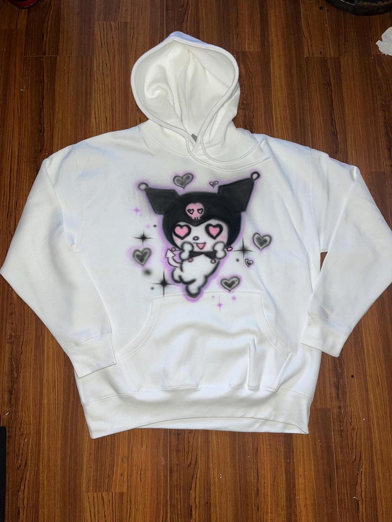 Hello Kitty Kyromi Handmade Hoodie Airbrushed Safe to wash Valentines Gift Girly pop Y2k design image 1