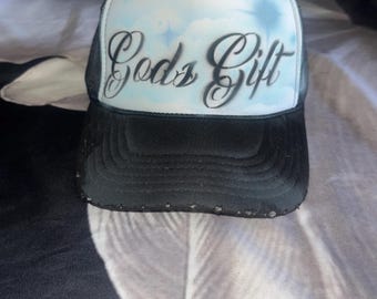 GODS GIFT designer Airbrushed 5 panel SnapBack Trucker Hat