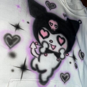 Hello Kitty Kyromi Handmade Hoodie Airbrushed Safe to wash Valentines Gift Girly pop Y2k design image 5