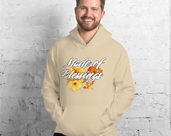 Made Of Blessings Spring Floral Unisex Hoodie (Desert Tan)
