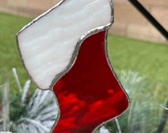 Stained Glass Christmas Stocking Ornament