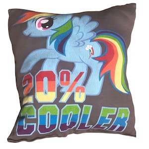 Rainbow Dash '20% Cooler' Tee Shirt Pillow - Handcrafted MLP Decor