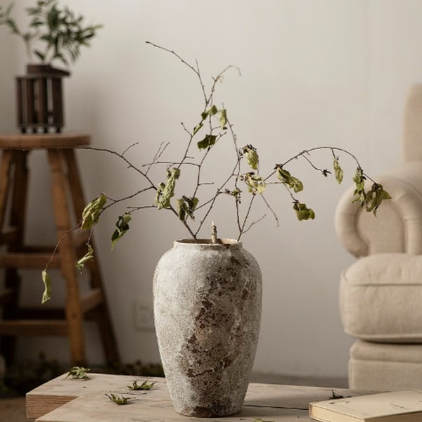 Vases for Flowers, Flower Pots, Textured, Stoneware, Rustic, Farmhouse