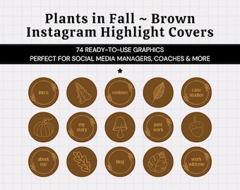 Brown Fall Autumn Aesthetic Instagram Highlight Covers • Instagram Story Icons • Dark Brown Background • Highlight Section Graphics