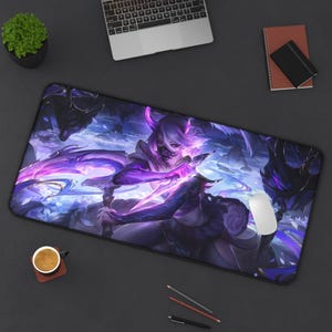 Akali Schreibtischmatte | Liga der Legenden | Akali | Gaming Schreibtischmatte | Geschenk Schreibtisch Matte | 3er Set Schreibtischunterlage