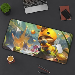 Beemo Teemo League of legends Desk Mat | Gaming Desk Mat | 3 Different Desk Mat Sizes