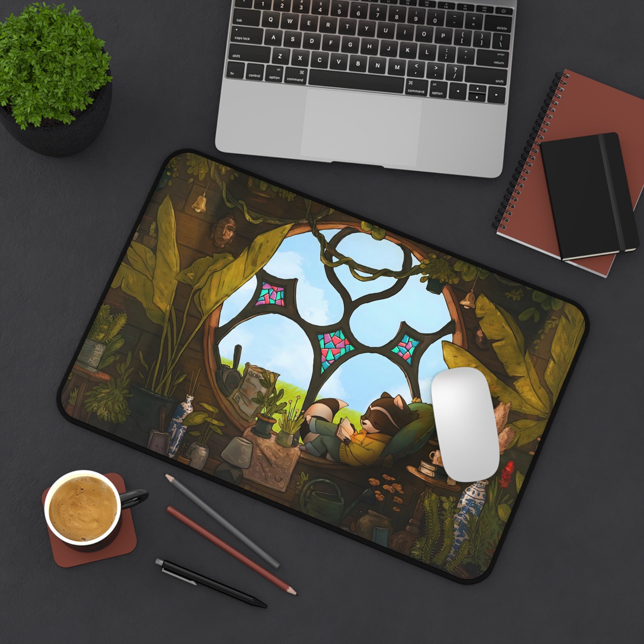 Raccoon Desk Mat | 3 Different Sizes Desk Mat - Etsy