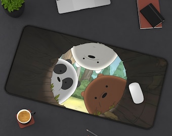 We Bare Bears Desk Mat | Cartoon Neoprene Mousepad