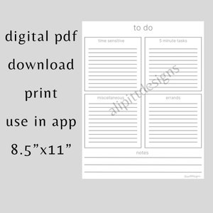MINIMALIST/BASIC  daily/weekly to do list/template